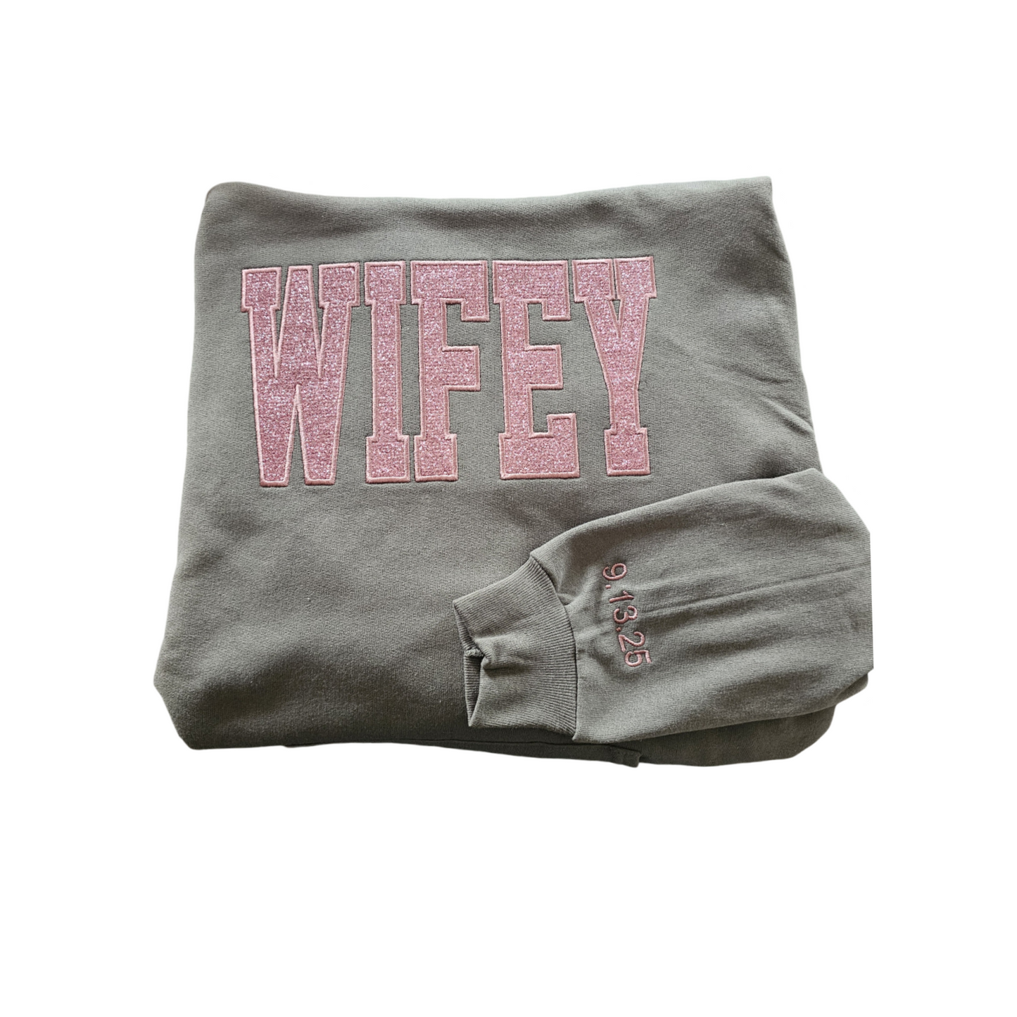 Wifey Embroidered Glitter Hoodie