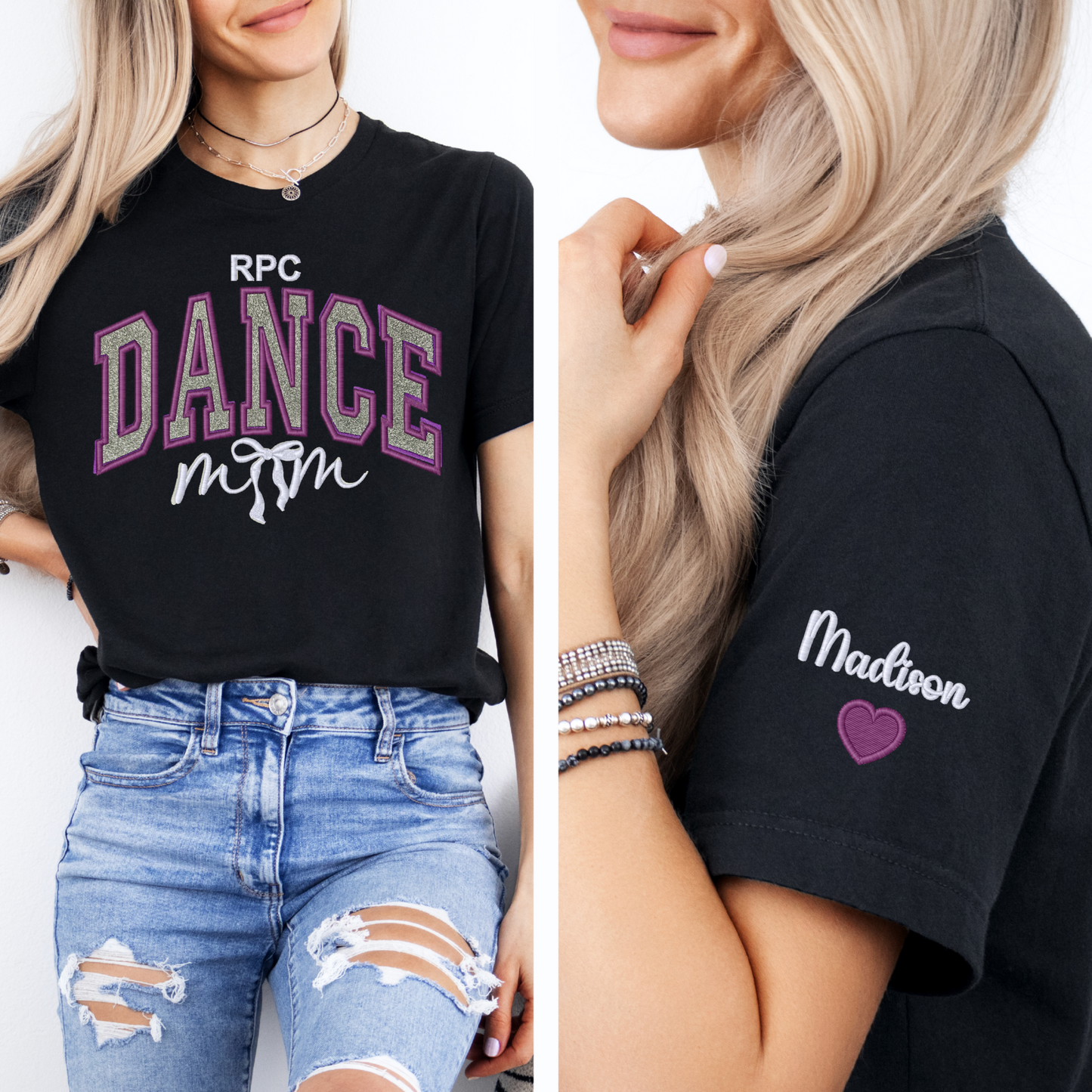 RPC Glitter Applique Dance Mom Bella Canvas T-Shirt