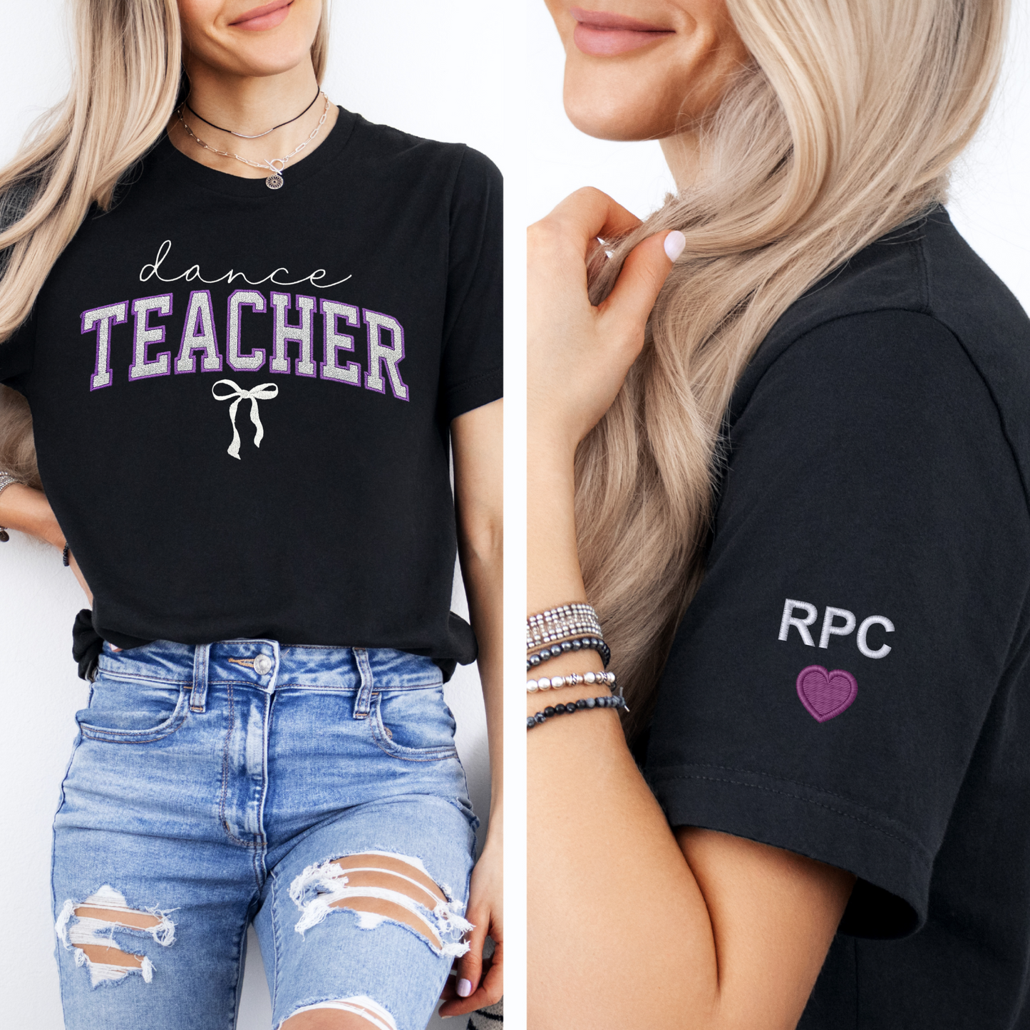 RPC Dance Teacher Glitter Applique Bella Canvas T-Shirt
