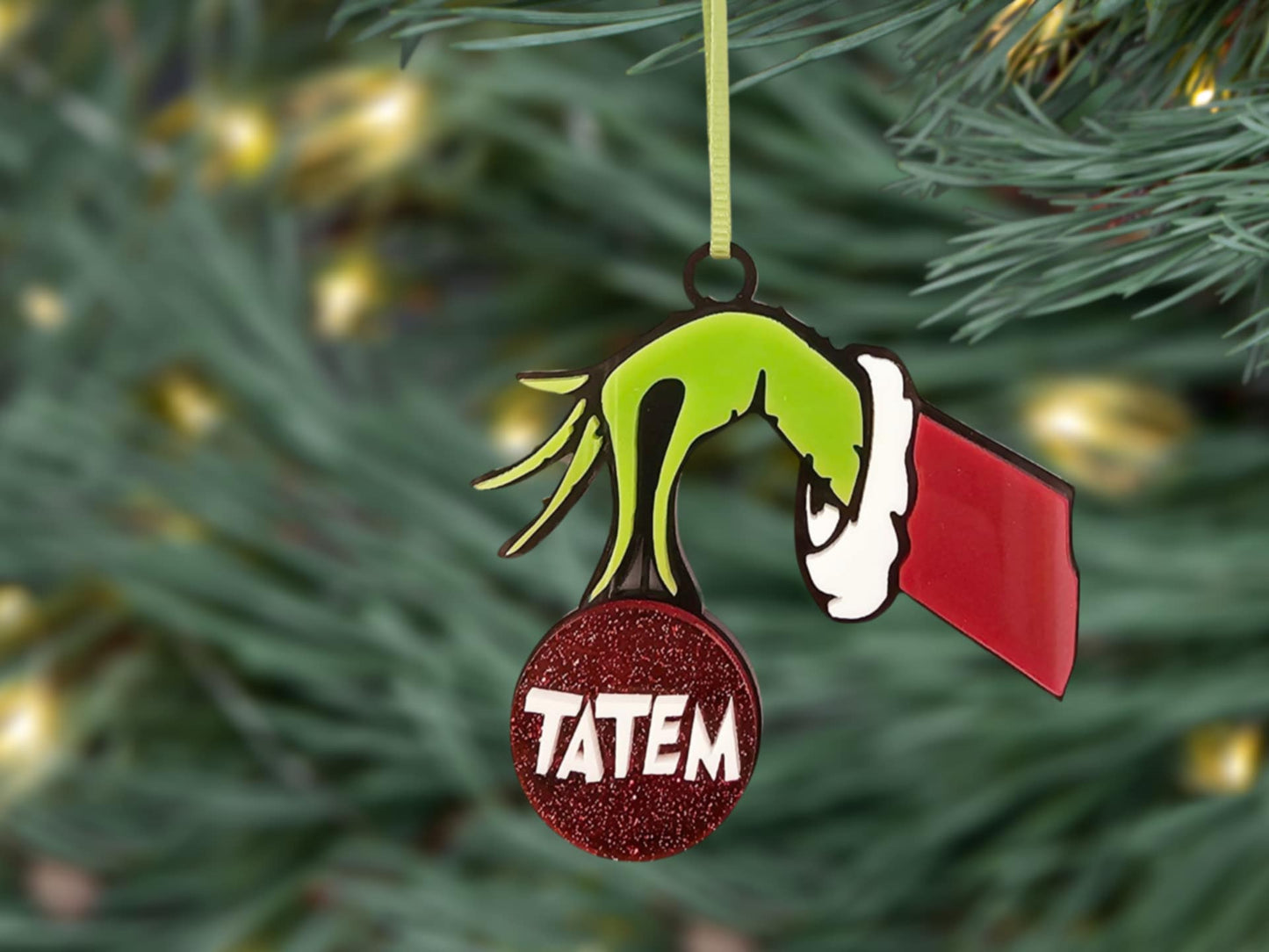 Personalized Grinchmas Name Ornaments
