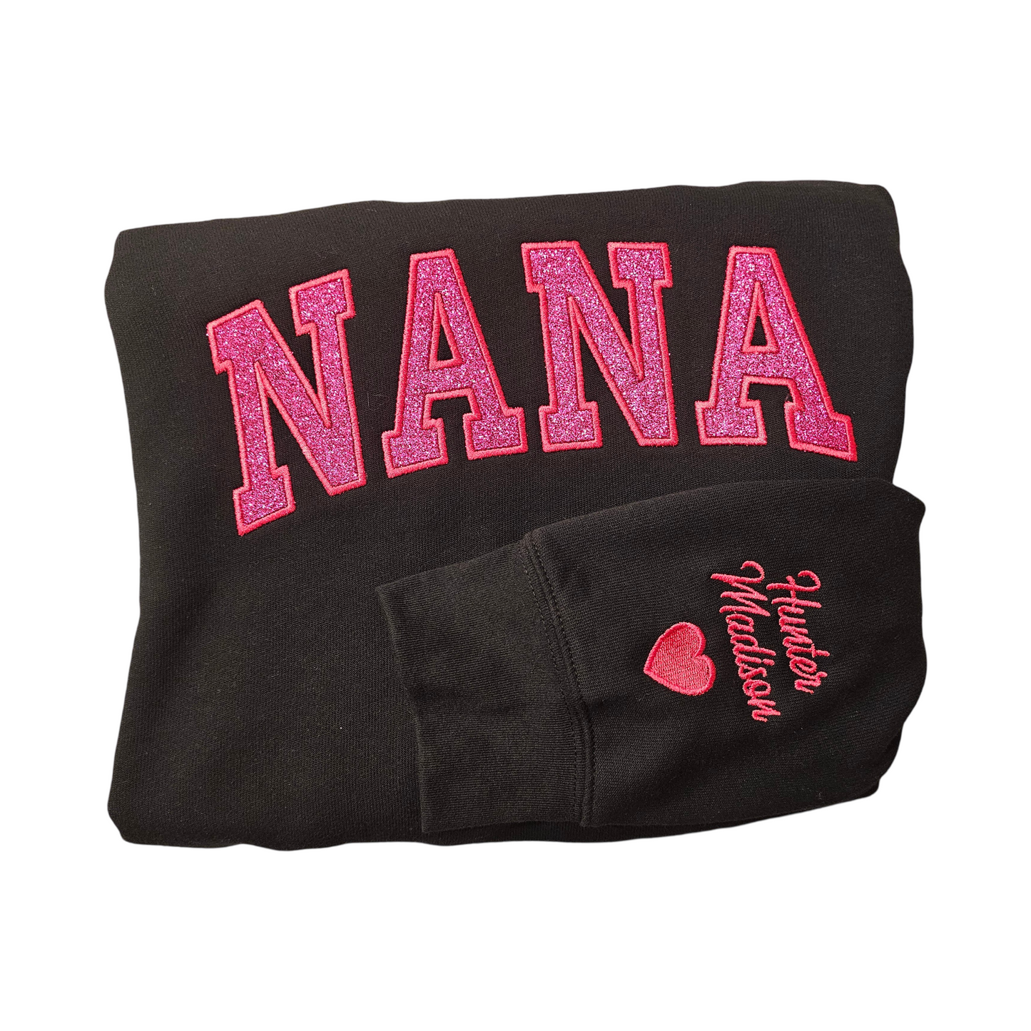 Nana Glitter Applique Crew Sweatshirt