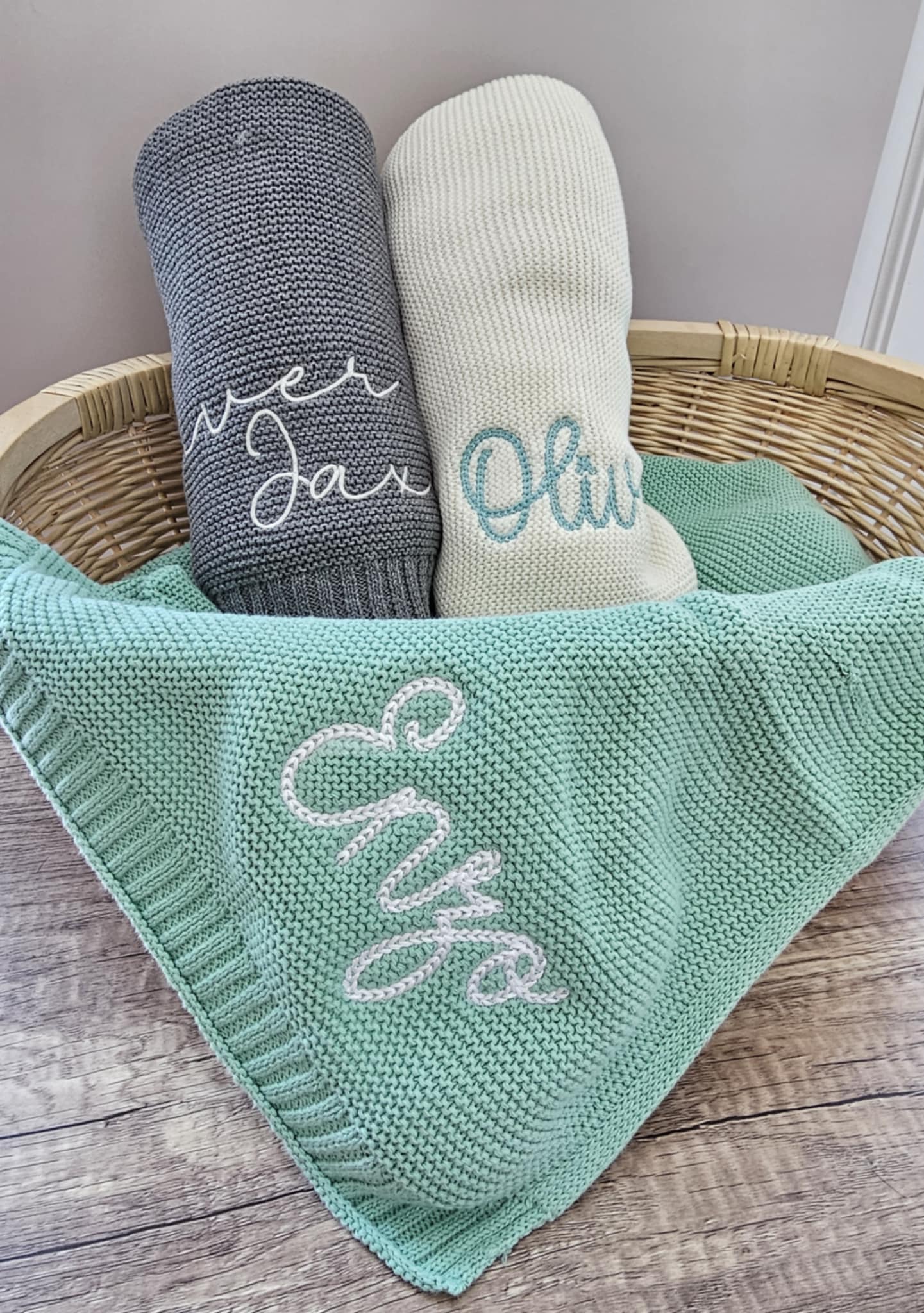 Baby Name Embroidered Blanket1