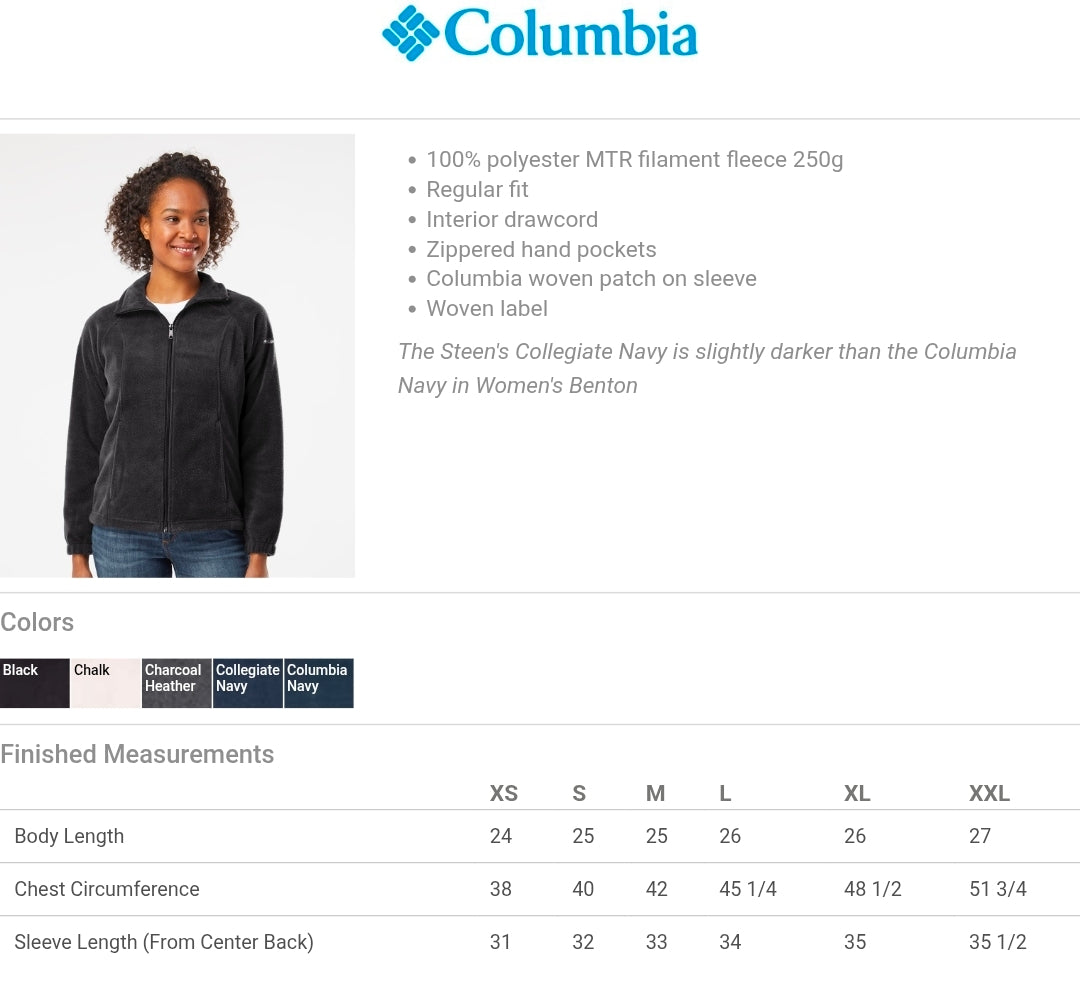 Lake Dental Embroidered Fleece Womens Columbia Full Zip
