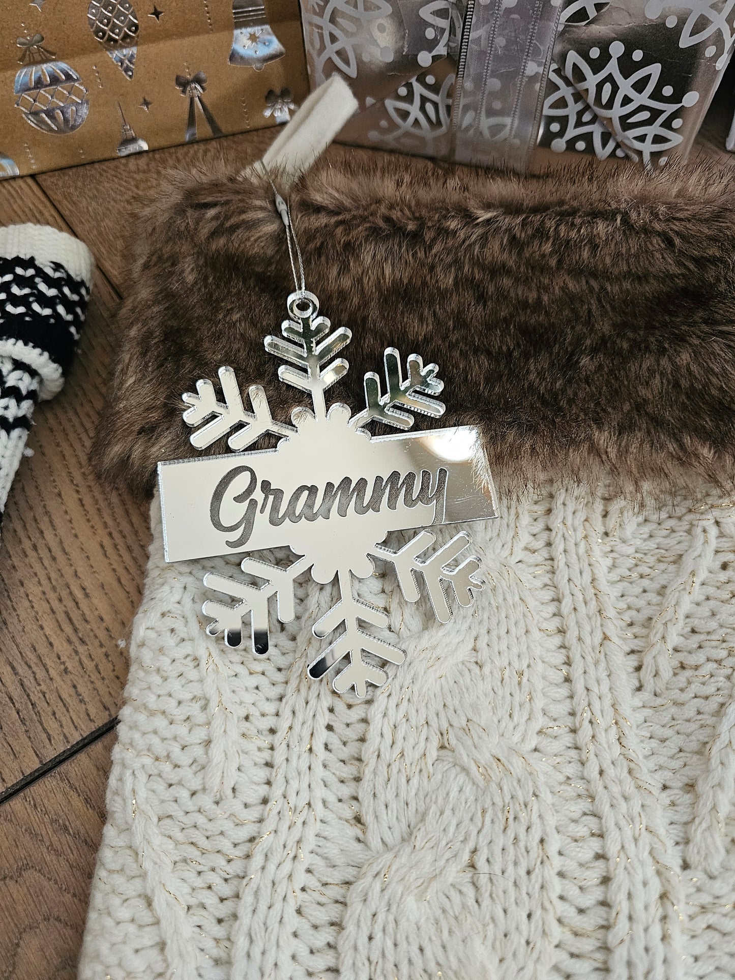 Personalized Snowflake Stocking Tags