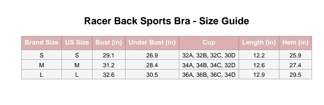 STMA Printed Racerback Sports Bra