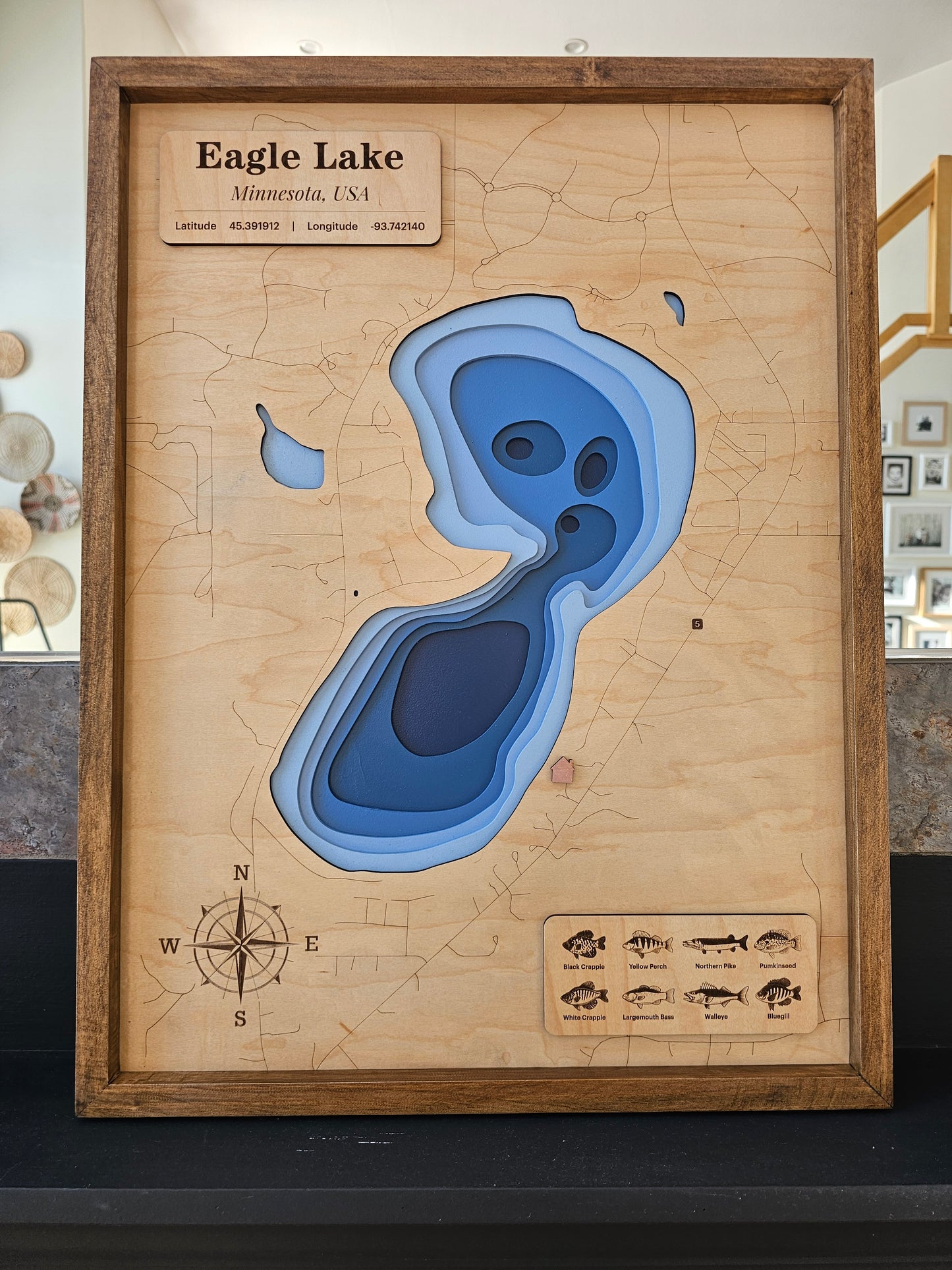 Custom Wood Bathymetric Maps