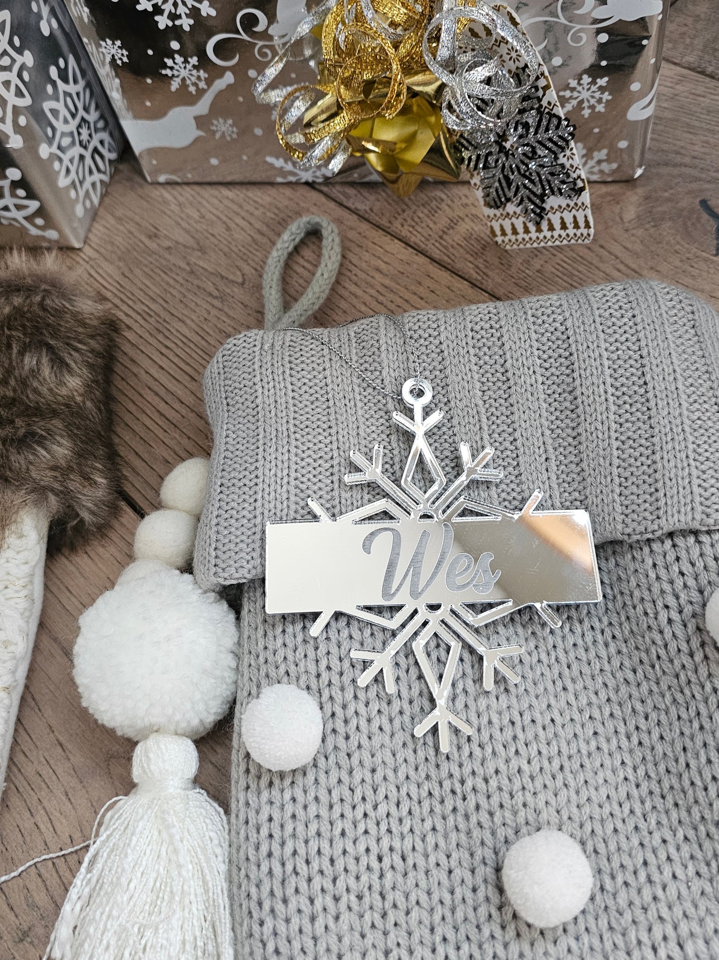 Personalized Snowflake Stocking Tags