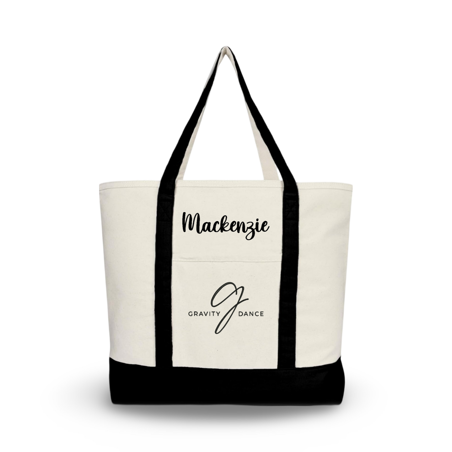Gravity Dance Embroidered Canvas Tote