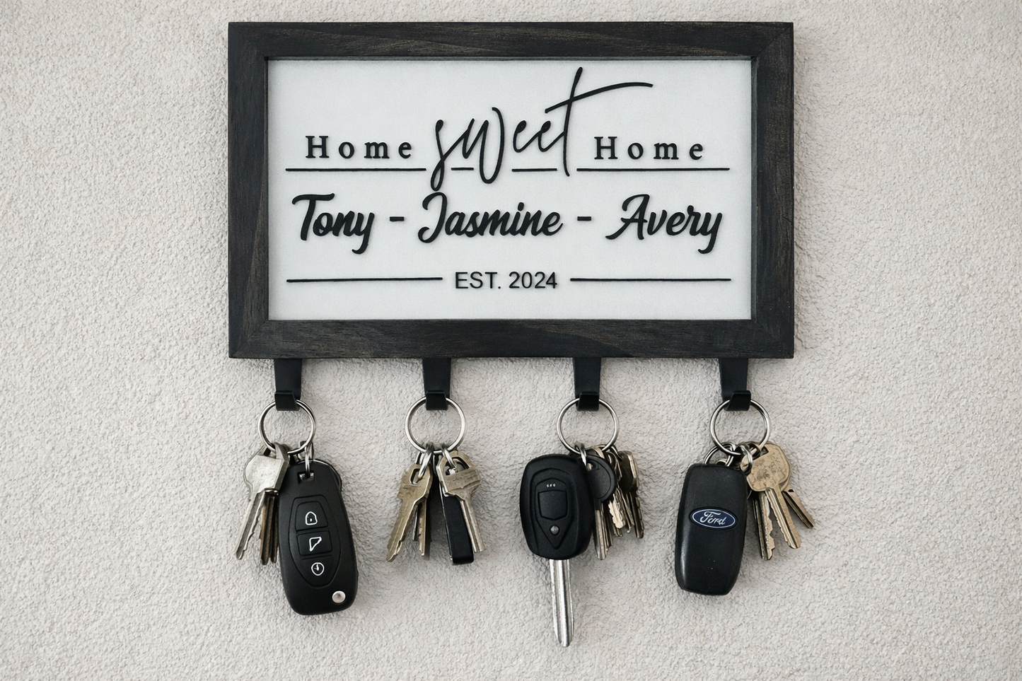 Home Sweet Home Personalized Wood Key Rack