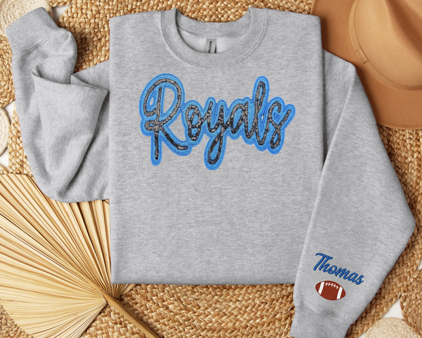 Rogers Royals Bella Canvas Glitter✨️ & Sequin Sweatshirt