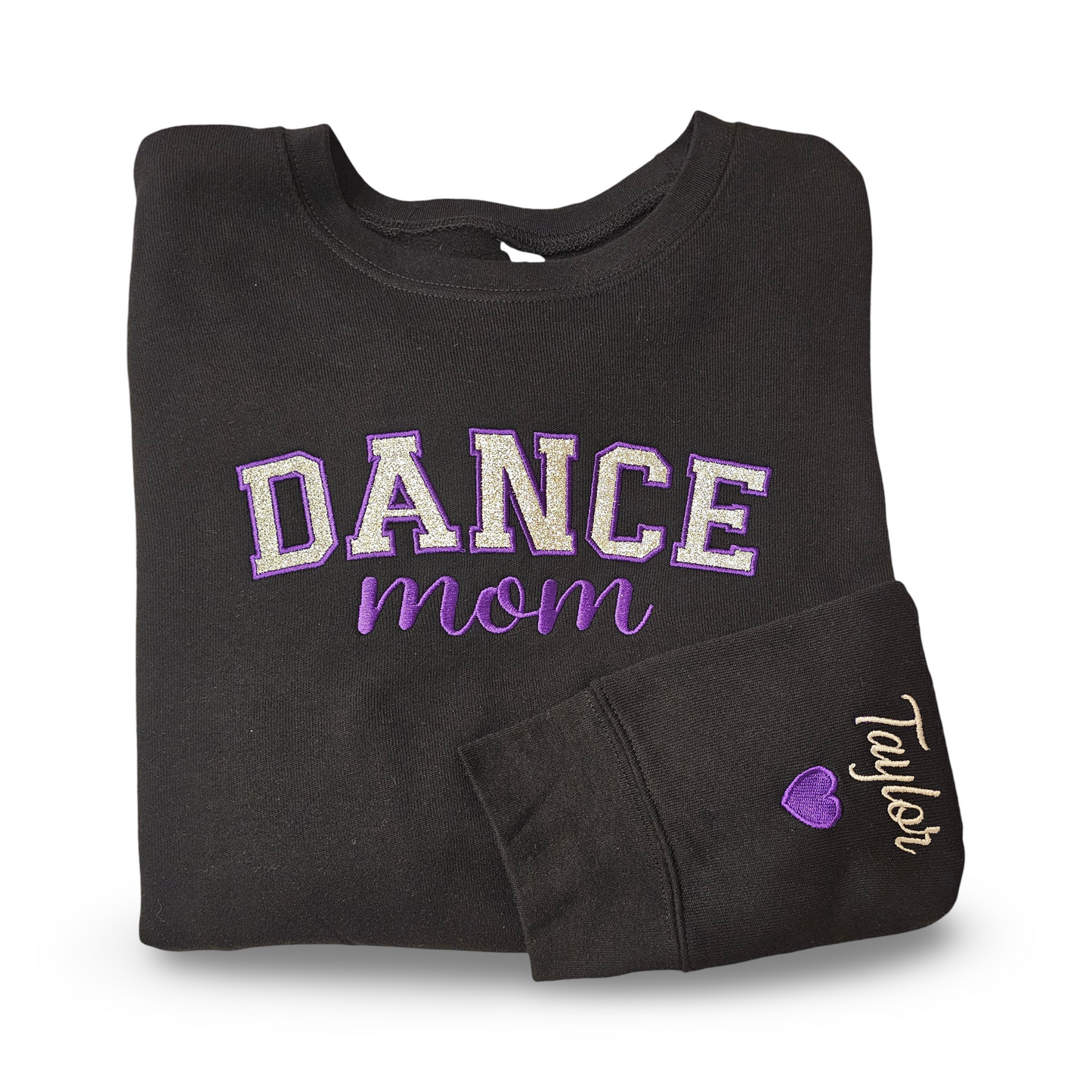 Dance Mom Glitter Applique Crew Sweatshirt