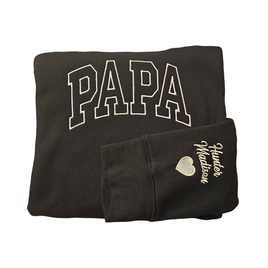 Papa Sports Letter Crew Sweatshirt