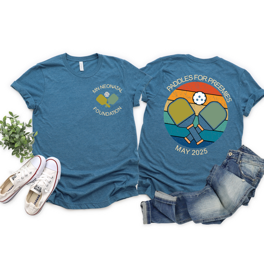 Paddles For Preemies Adult Bella Canvas Heather Teal T-Shirt