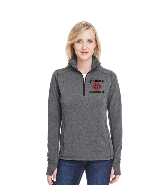 Womens Embroidered Stretch Quarter Zip