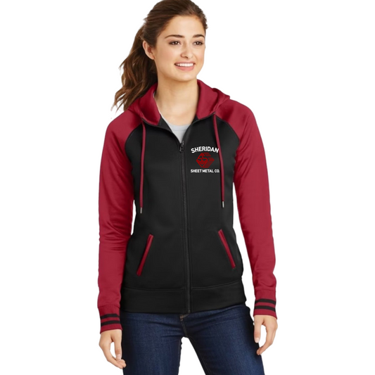 Womens Sports 2 Color Option Embroidered Hooded Sweatshirt
