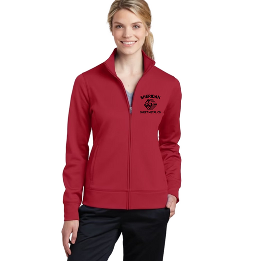 Womens Embroidered Sports Wicking Fleece Sweatshirt