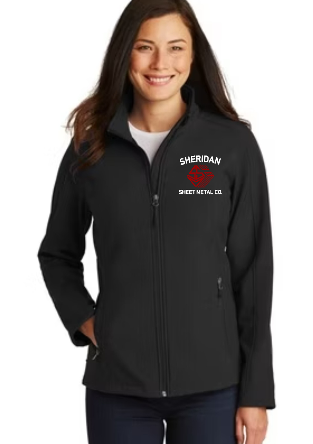 Womens Light Weight Softshell Embroidered Jacket with Full Back Logo Option
