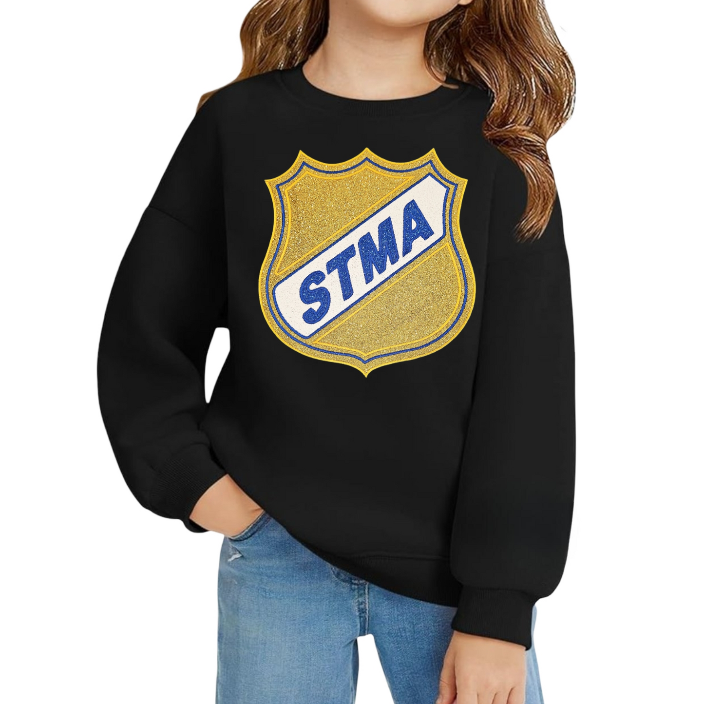 STMA Youth Oversized Glitter Applique Crewneck