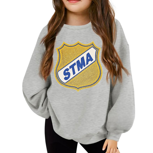 STMA Youth Oversized Glitter Applique Crewneck