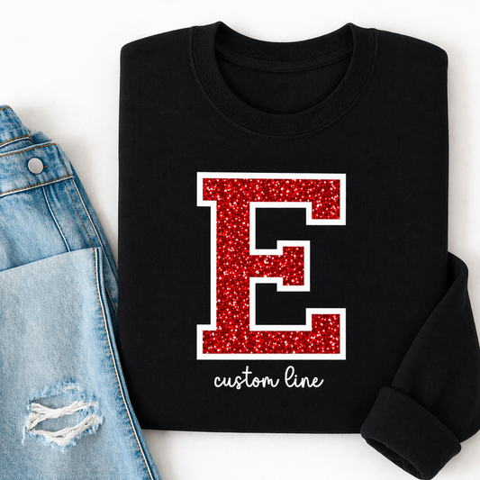 ✨️ Custom Letter Sequin Applique Crew Sweatshirts & Hoodies