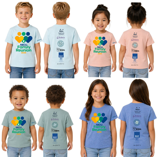 2026 NICU Family Reunion Toddler & Youth Tee Options
