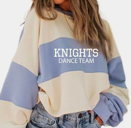 Knights Dance Team Printed Oversized Striped Sweatshirt