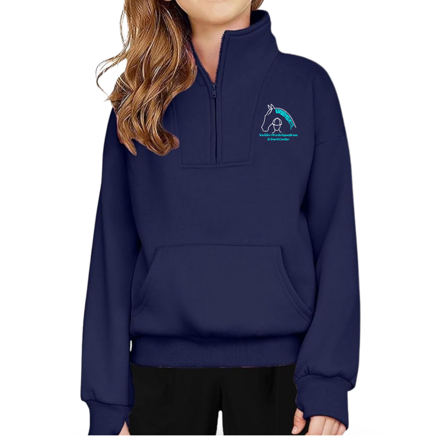 Girls Boulder Pointe Embroidered Half Zip