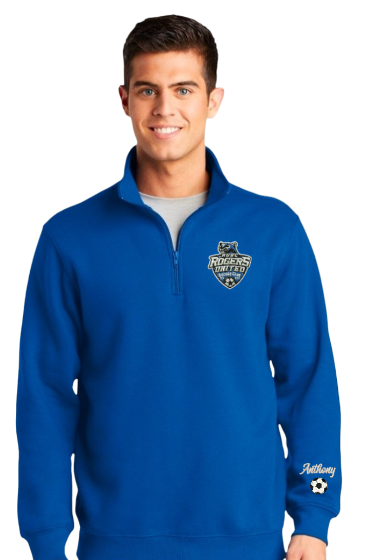 Rogers United Embroidered Unisex Fleece Quarter Zip