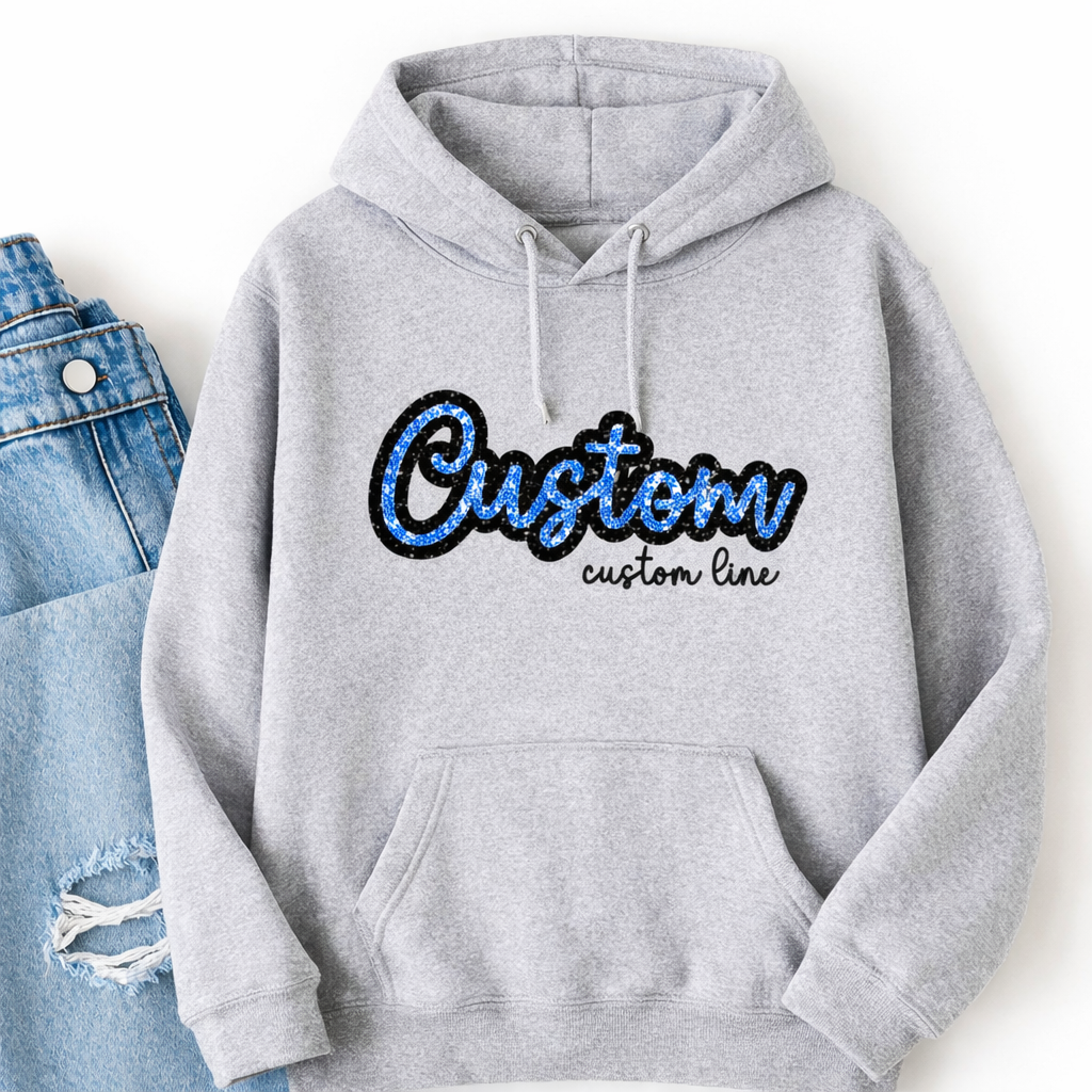 ✨️ Custom Cursive Glitter & Sequin Double Applique Sweatshirts
