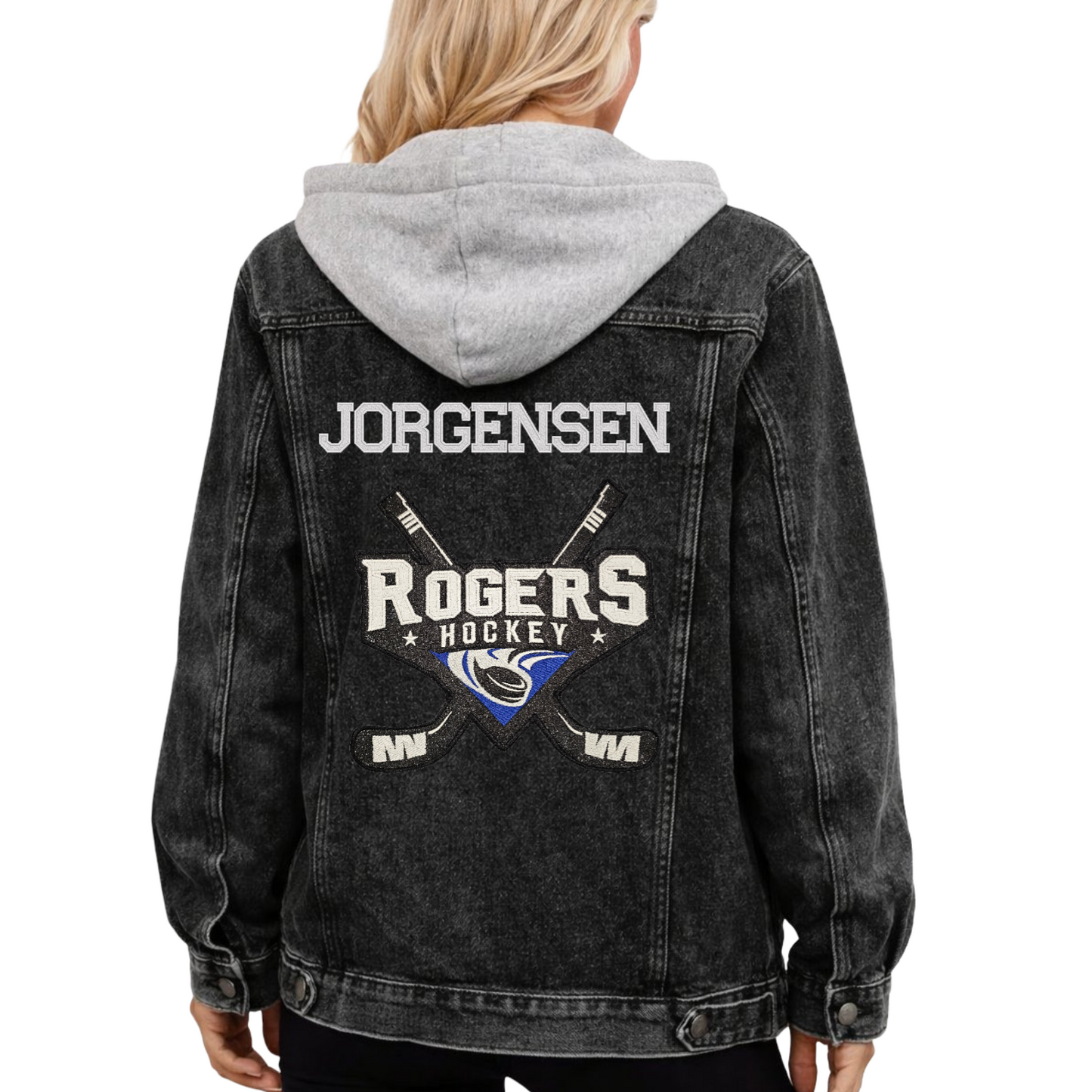 Womens Royals Hockey ✨️ Glitter Applique Jean Jacket