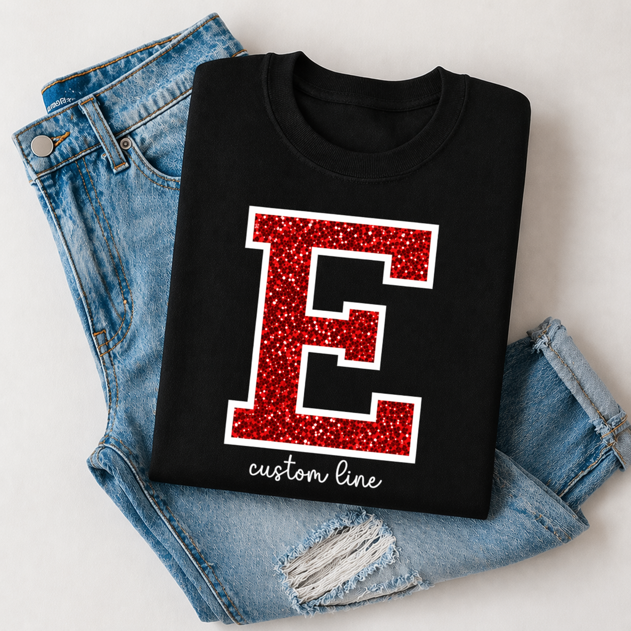 ✨️ Custom Sequin Letter Applique Bella + Canvas Heavy Tee