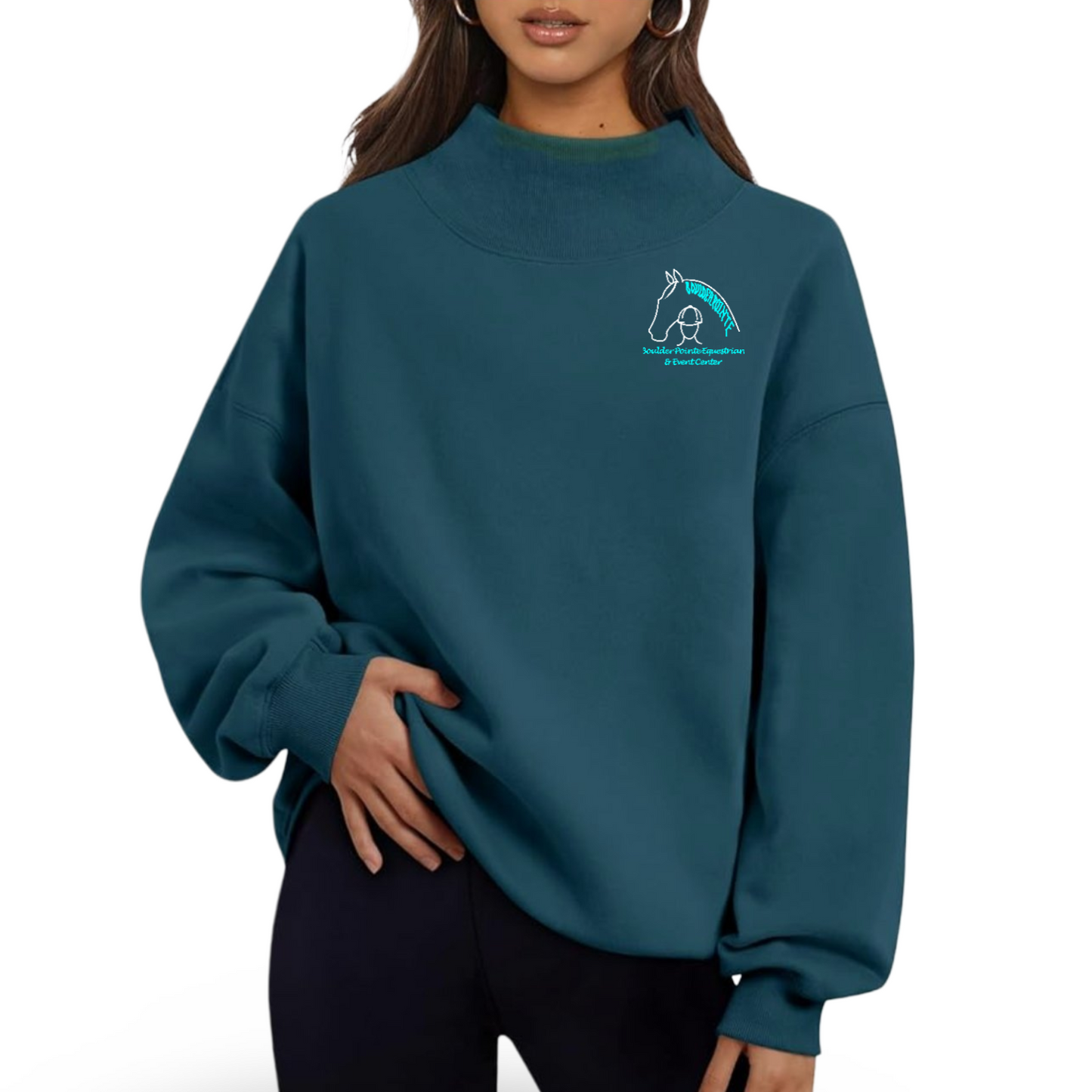 Womens Boulder Pointe Embroidered Mockneck Sweatshirt
