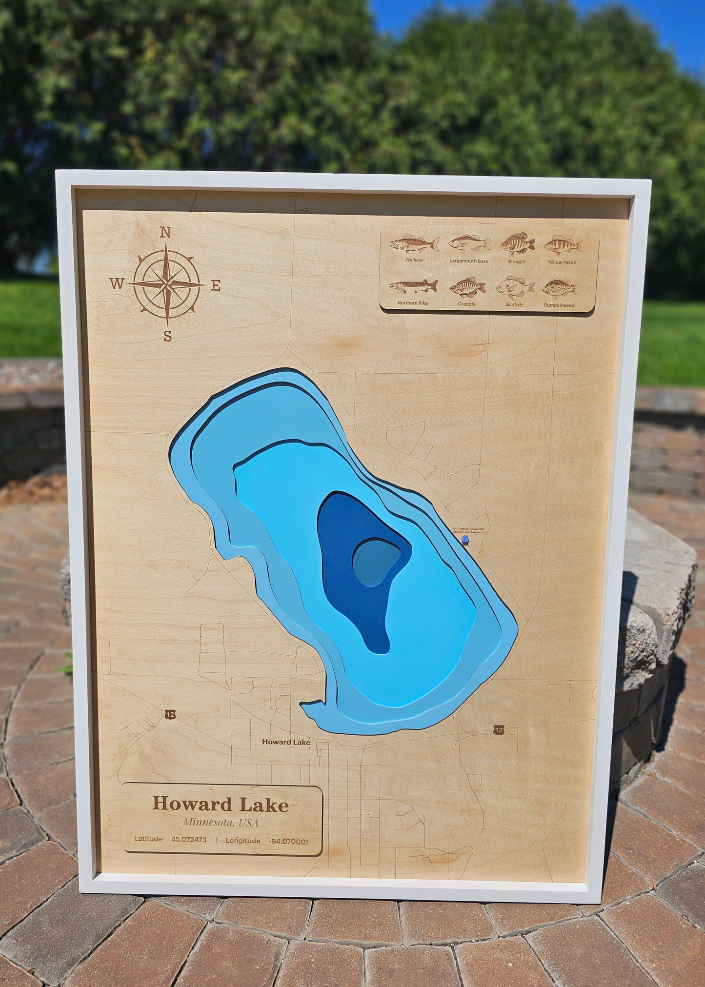 Custom Wood Bathymetric Maps