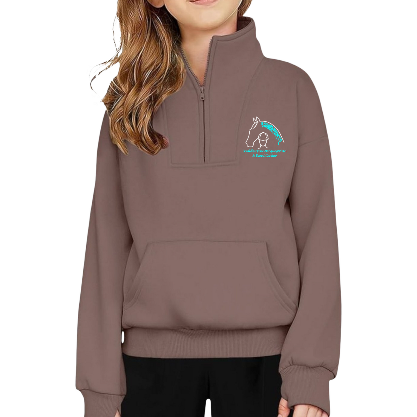 Girls Boulder Pointe Embroidered Half Zip