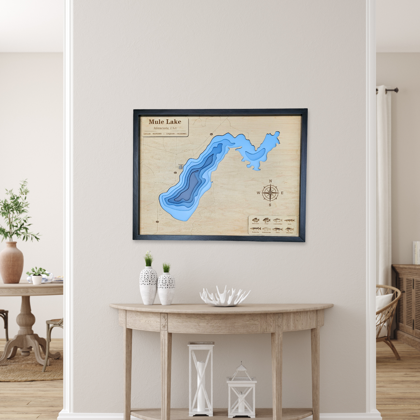 Custom Wood Bathymetric Maps