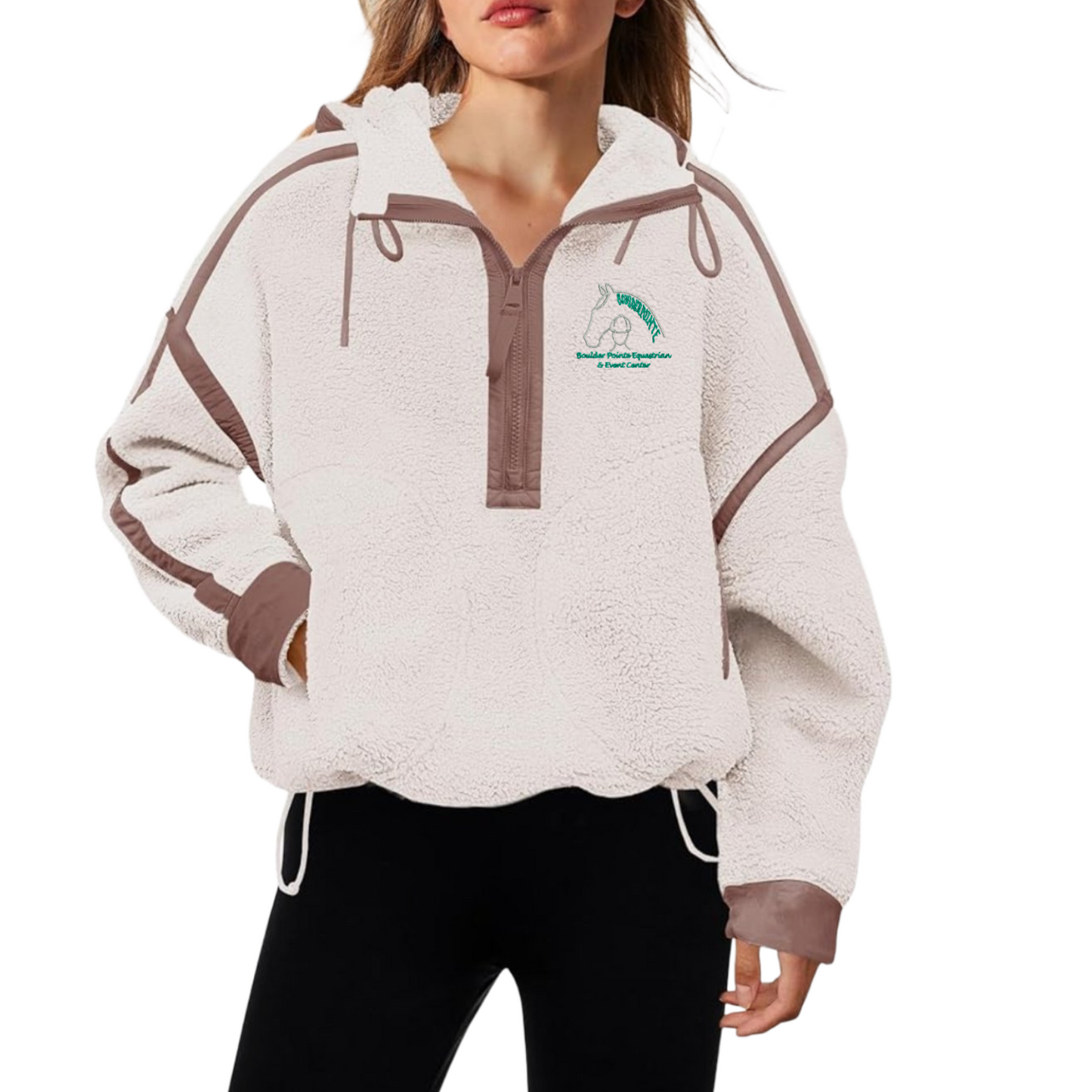 Womens Embroidered Boulder Point Over-Sized Sherpa