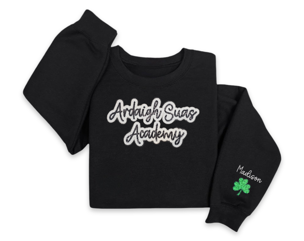 Adult Ardaigh Suas Academy Glitter✨️ & Sequin Irish Green Bella + Canvas Sweatshirt