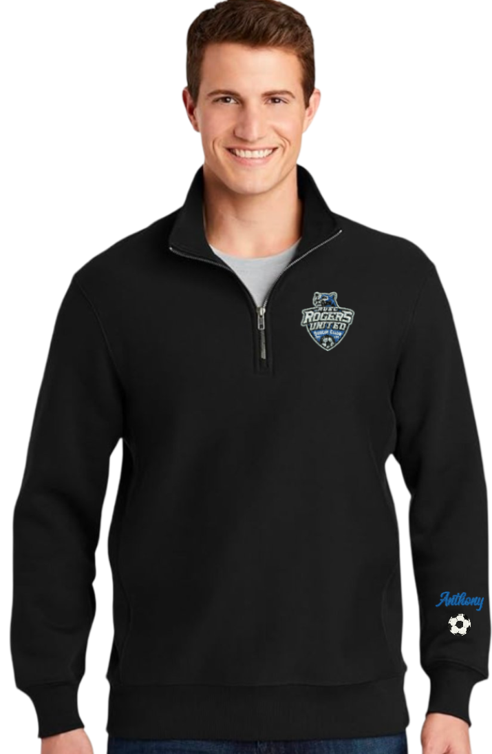 Rogers United Embroidered Unisex Fleece Quarter Zip