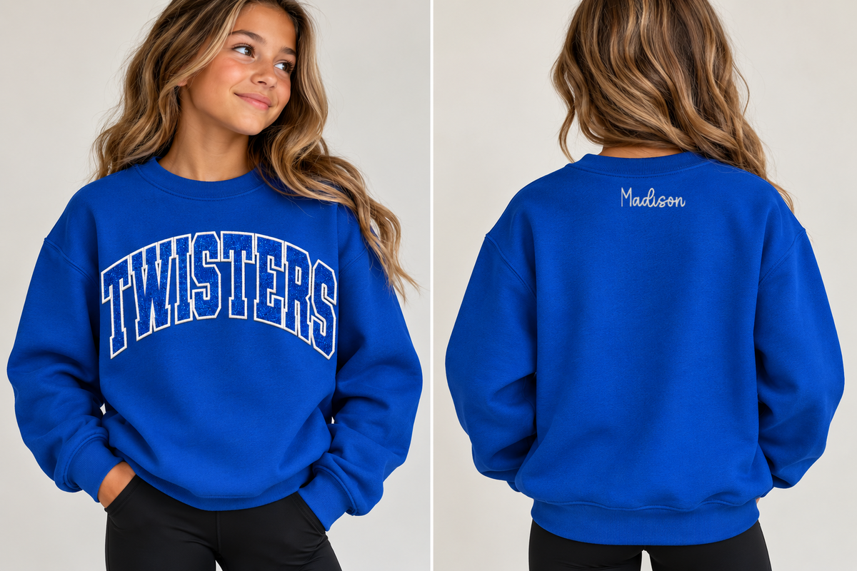 TCT Glitter Applique Crewneck (Adult & Youth)