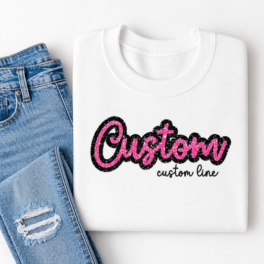 ✨️ Custom Cursive Glitter & Sequin Double Applique Sweatshirts