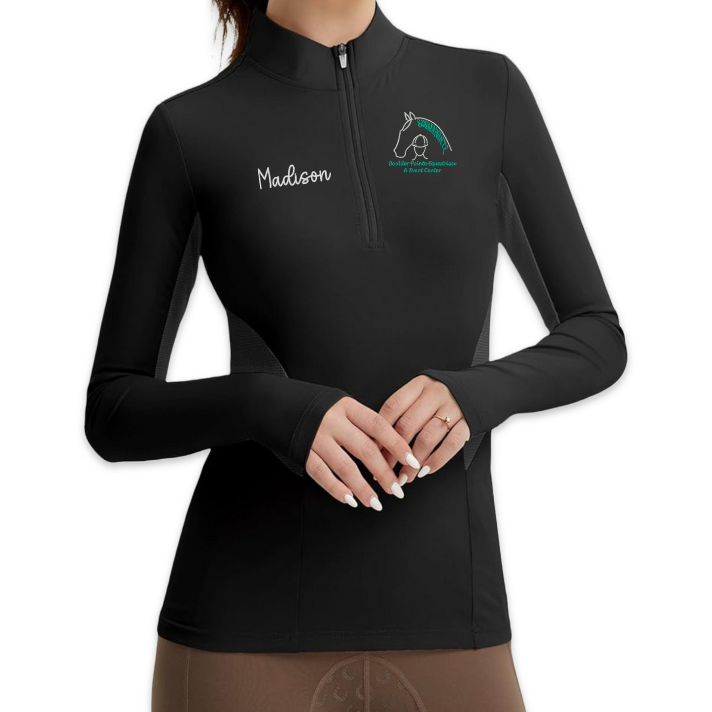 Womens Boulder Pointe Half Zip Riding Top