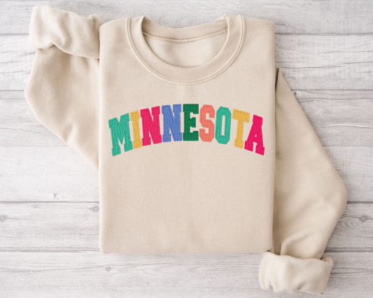Bella Canvas Embroidered Minnesota Sweatshirt
