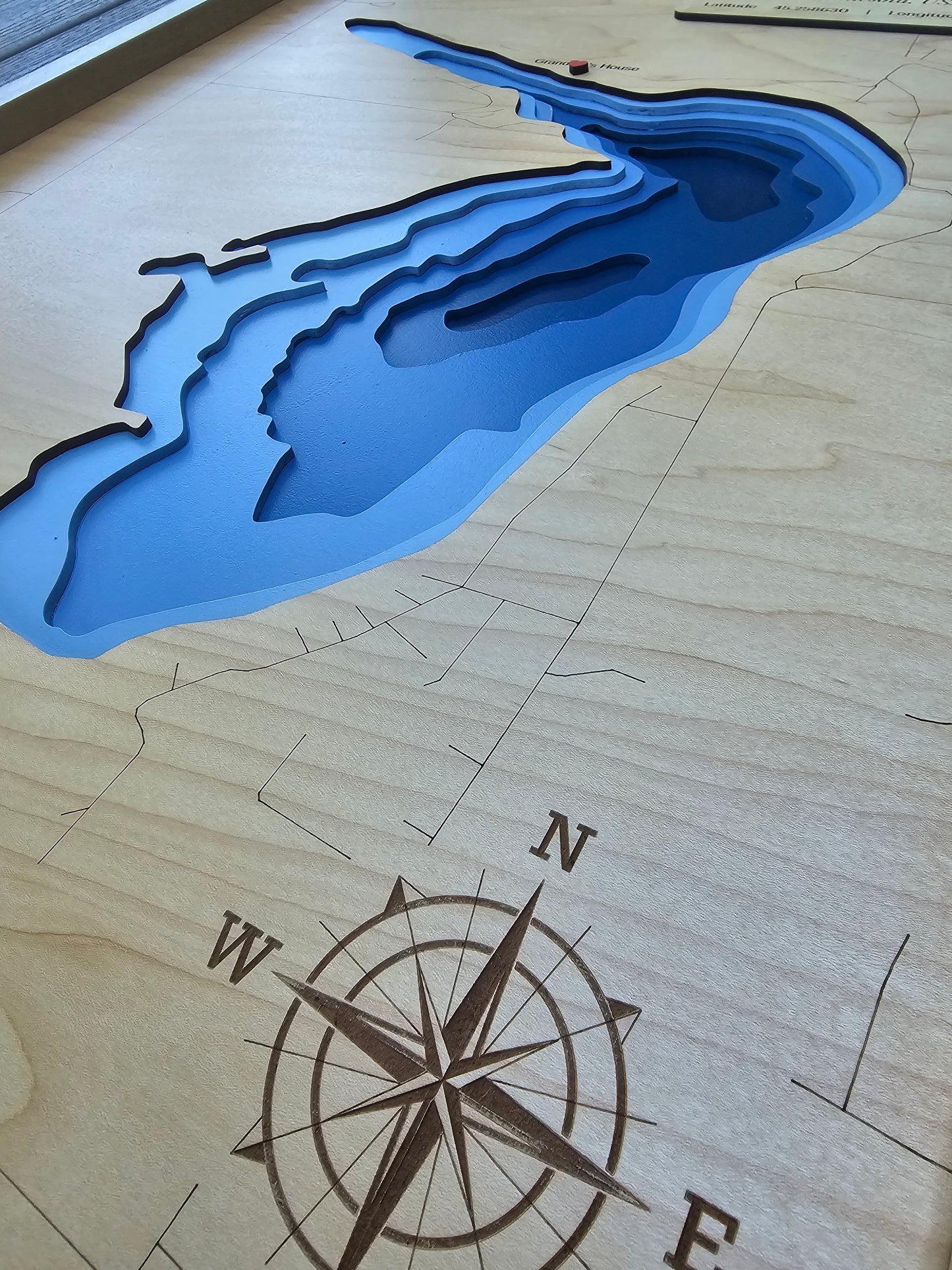 Custom Wood Bathymetric Maps