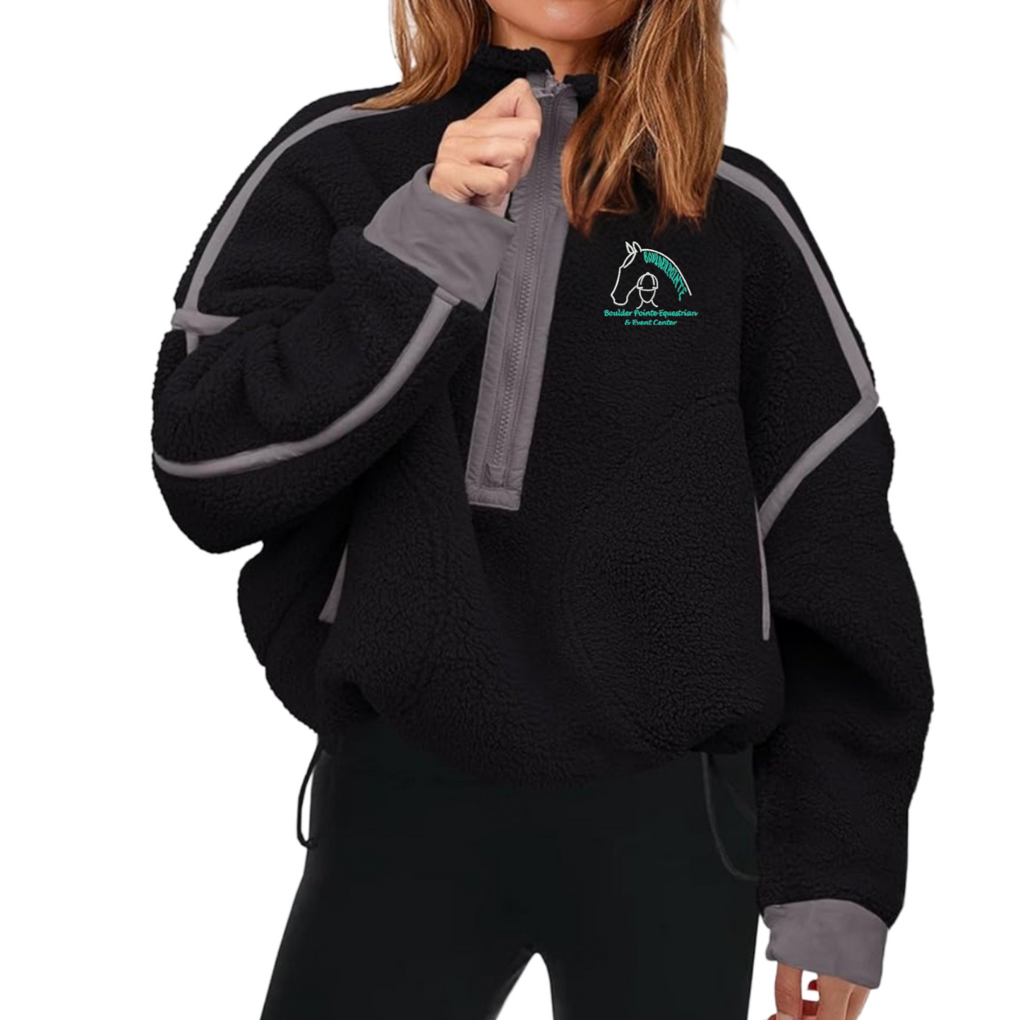 Womens Embroidered Boulder Point Over-Sized Sherpa