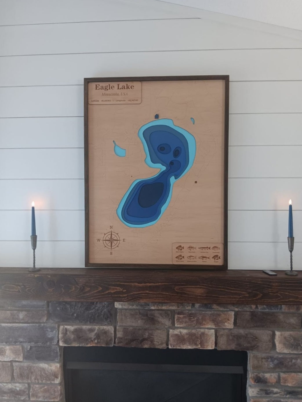 Custom Wood Bathymetric Maps