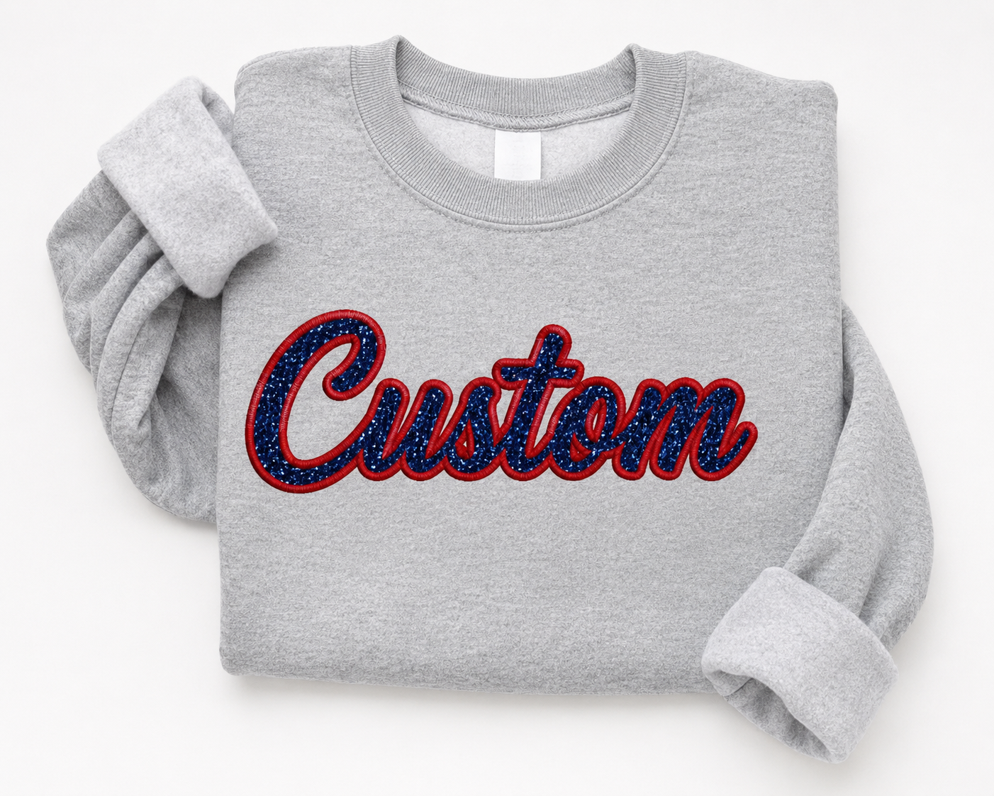 Custom Cursive Word Glitter Applique (Tee, Sweatshirt, Hoodie)