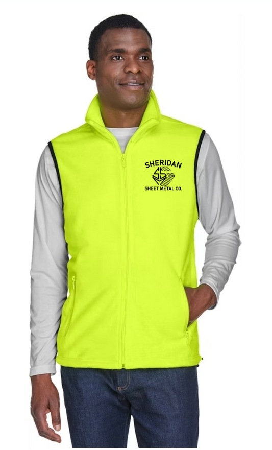 Sheridan Sheet Metal Embroidered High Vis Fleece Logo Vest
