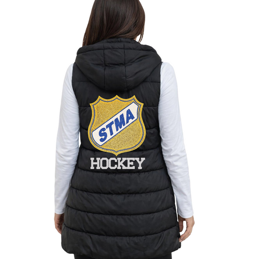 Womens STMA Hockey ✨️Glitter Applique Puffer Vest