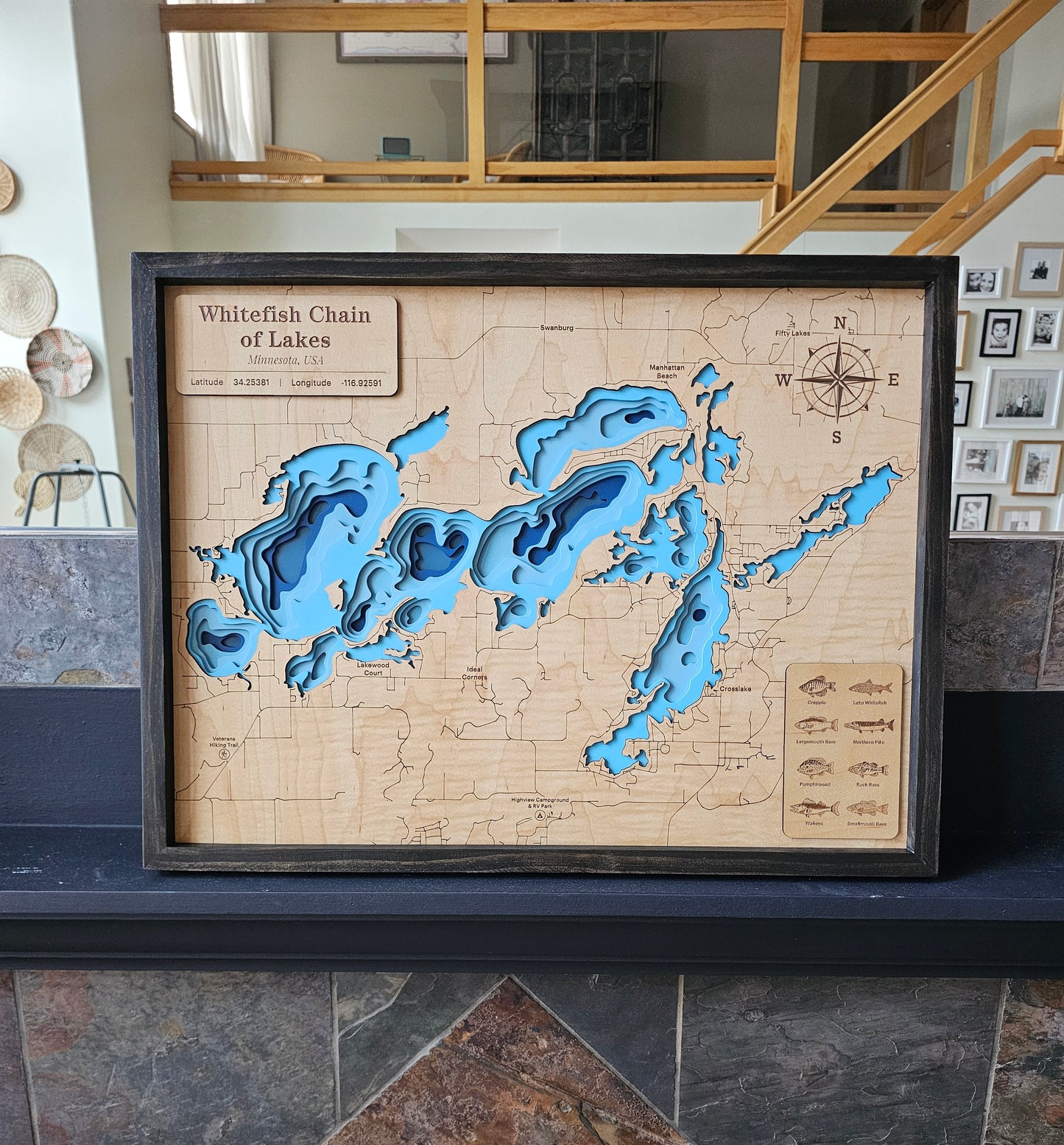 Custom Wood Bathymetric Maps