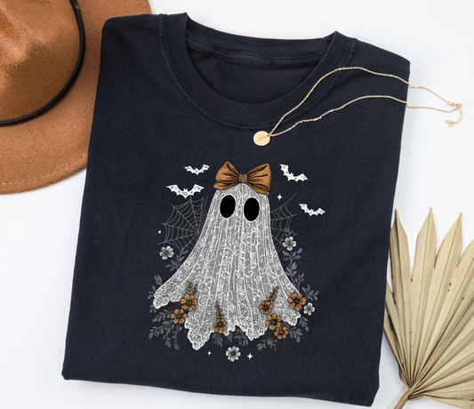 👻 Vintage Wash Lacey Ghost Printed Tee